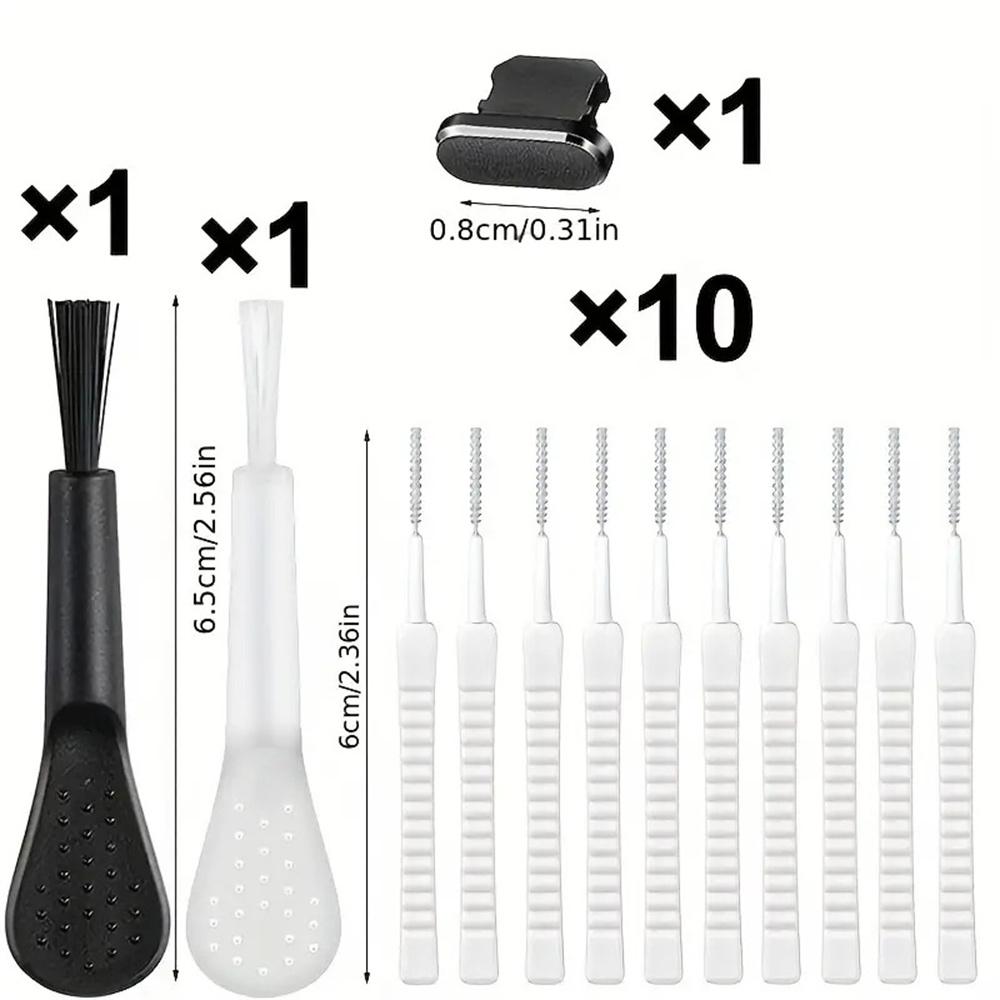 Handy-Ladeanschluss Staubschutzstopfen mit Reinigungsbürste für iPhone 11 11 11 16 17 Pro Max Samsung Xiaomi Typ C Reiniger-Set