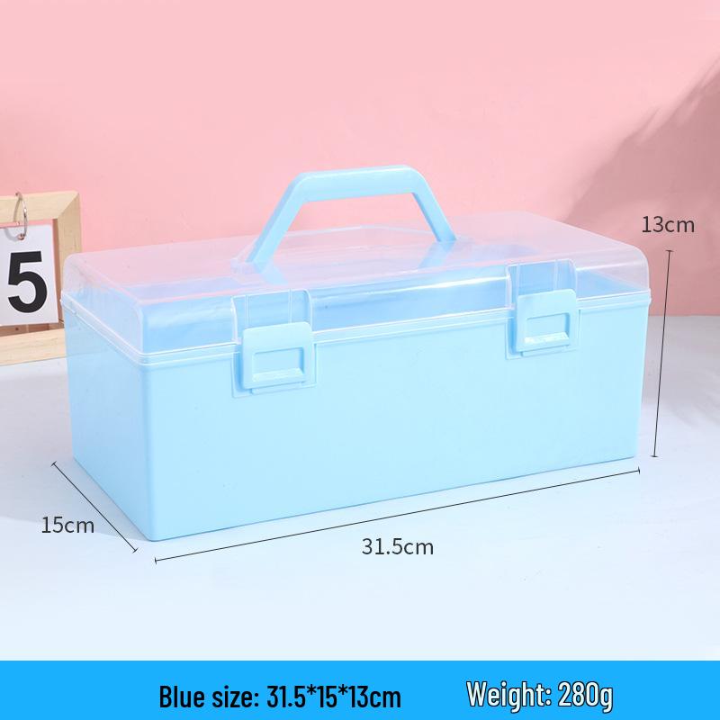 235 Art Calligraphy Tool Box - Portable Plastic Storage for Large and Small Brushes