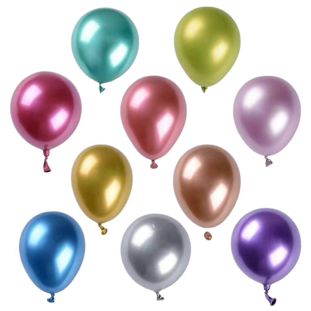 100-Pack 5-Inch Odorless Metal Balloons for Kids' Decor, Weddings, and First Birthday Parties