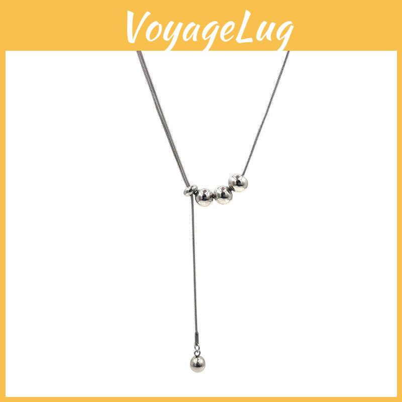 Steel Geometric Necklace With Multilayer Snake Chain For Men And Women