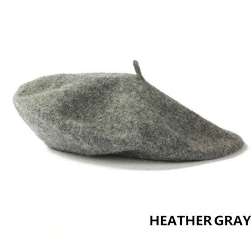 

Элегантный женский однотонный шерстяной берет, шапка-бини французского художника, с теплым зимним комфортом HeatherGray