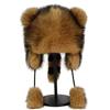 New Winter Thickened Raccoon Anti-wind and Cold Ear Protection Hat Cute Fox Ears Show Face Small Plush Lei Feng Hat
