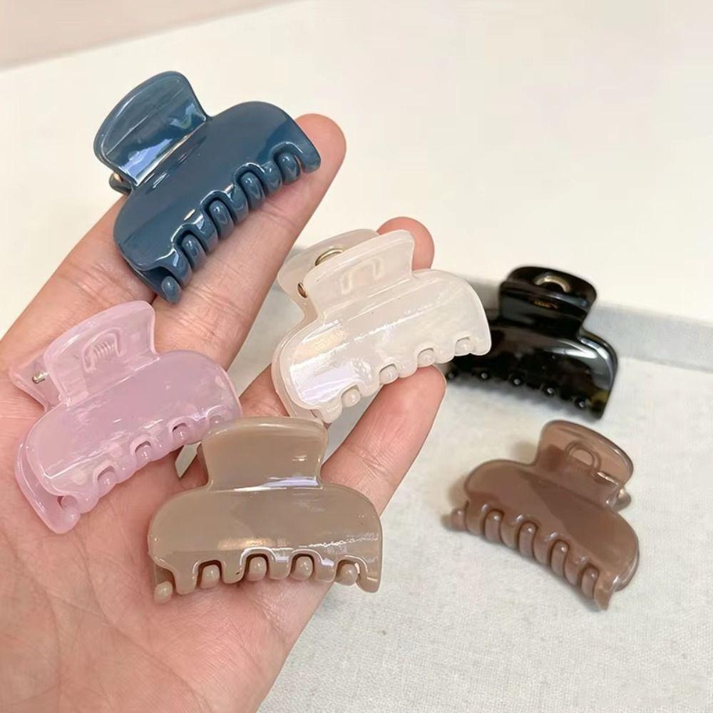 3PCS Solid Color Small Hair Claw Jelly Color Jelly Color Clamp Fashion Acrylic Hair Clip for Girls