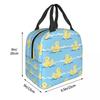 Cute Duck Swimming Seamless Pattern Insulated Lunch Bag for Women Children Leakproof Food Boxes Thermal Lunch Box Tote