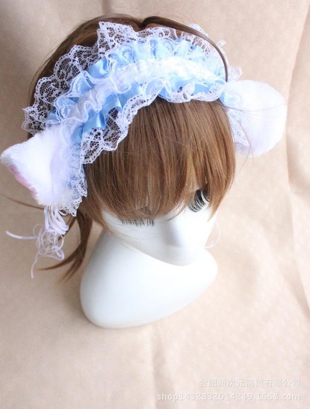 Japanische Mädchen Spitze Glocke Katze Ohr Hoop Lolita Maid Stirnband Nette Anime Cosplay Lolita Haar Zubehör