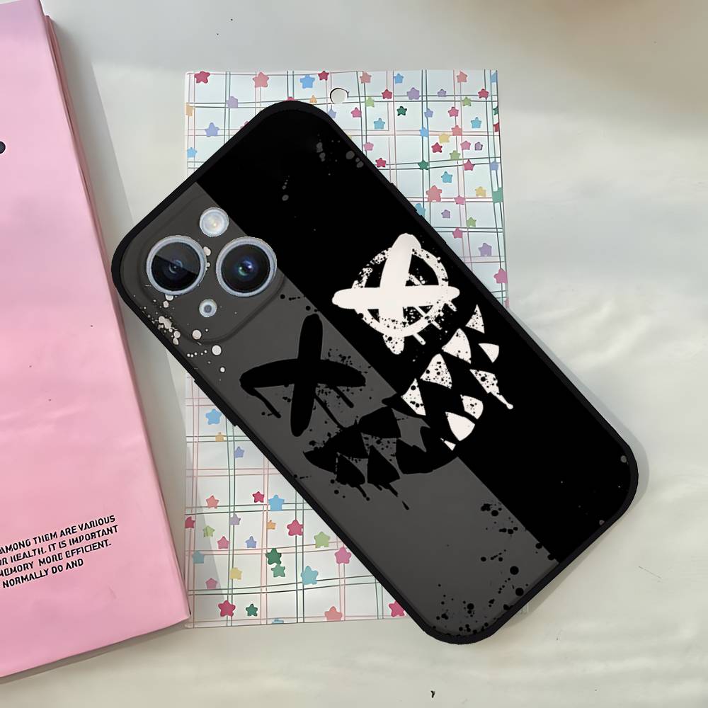 D-Devils-faces-S Phone Case For IPhone 1716 15 14 13 Pro Max 11 12 Mini X Xs XR Black Silicone Cover