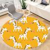 1pc Giraffe Pattern Office Round Rug, Non-slip, Soft and Durable Office Rug for Interior Decoration, Perfect for Office, Beautiful Decoration yy260323