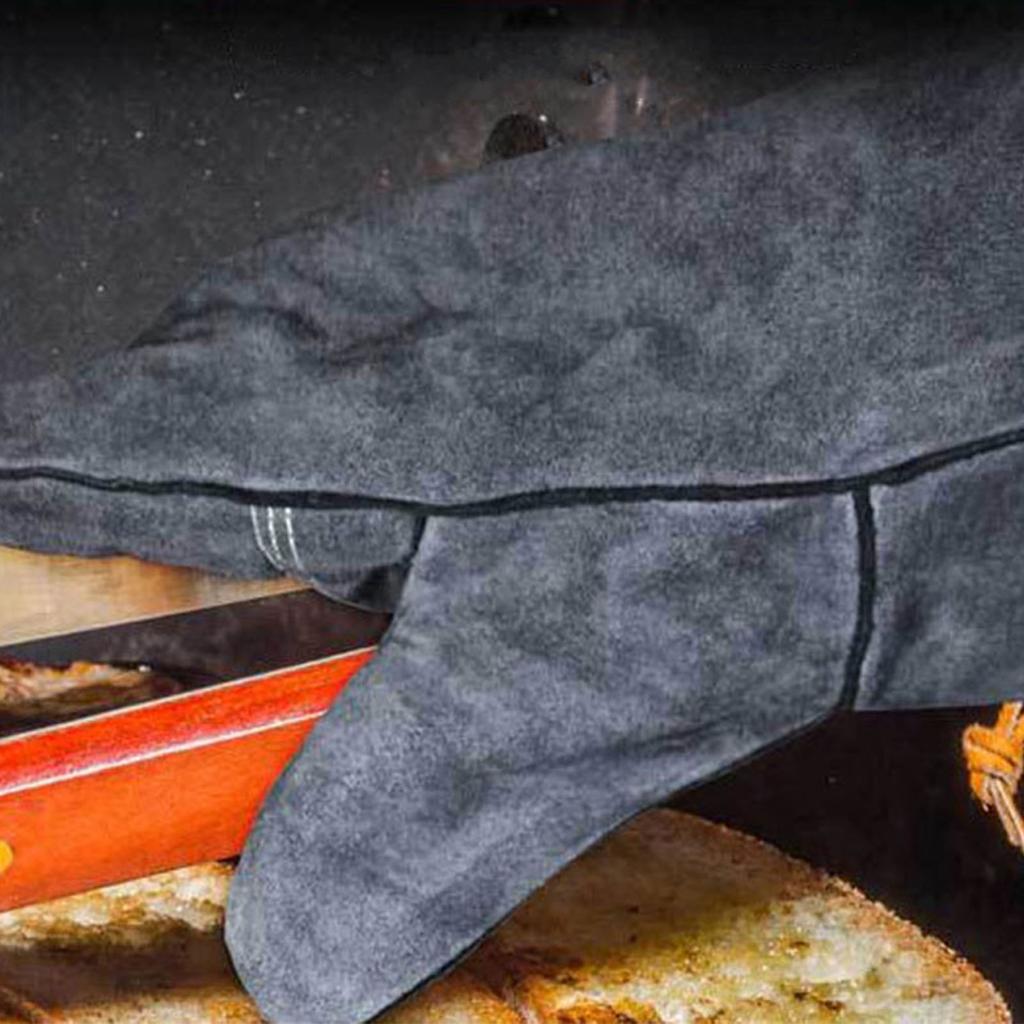1 Pair Forge Welding Gloves High Temperature Resistant Cowhide BBQ Gloves Cooking Gloves for