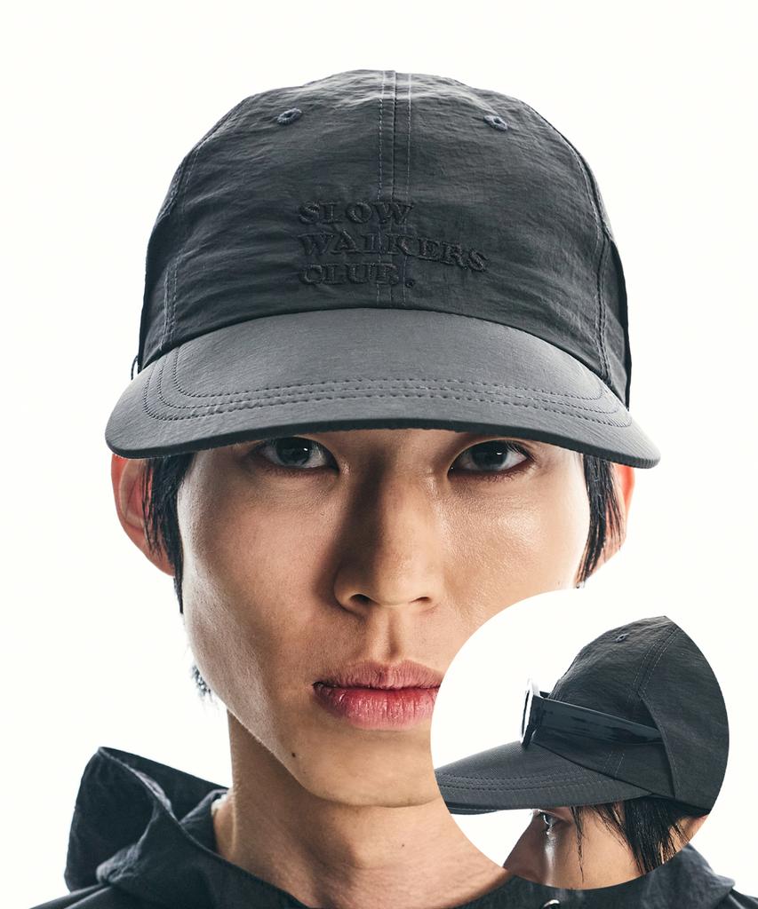 SSY Slow Workers Club Nylon Long Bill Cap Black