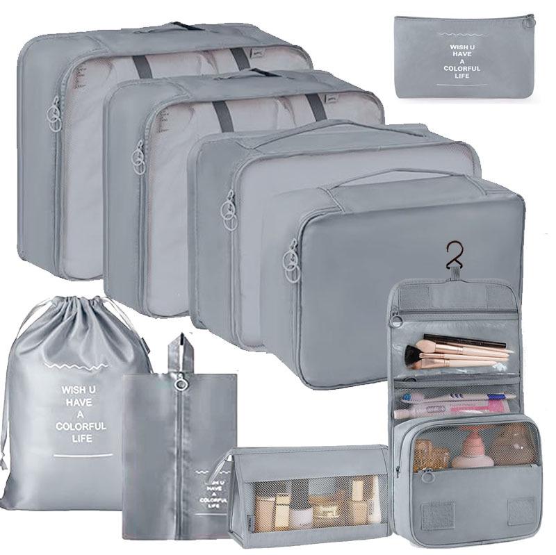 Seven-Piece Travel Storage Set: Wash Bag, Clothes, Underwear Organizer & Folding Sub-Pack