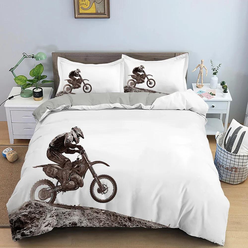 

Комплект постельного белья для мотокросса для мальчиков, взрослых, мужчин, гоночный мотоцикл, пододеяльник, покрывало для кровати, односпальное, размера «king-size», полиэстеровое одеяло 70x133cm 2pcs