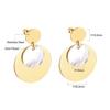 Geometric Stud Earrings Round Triangle Fringed Earrings Stainless Steel Plated 18K Gold Earrings