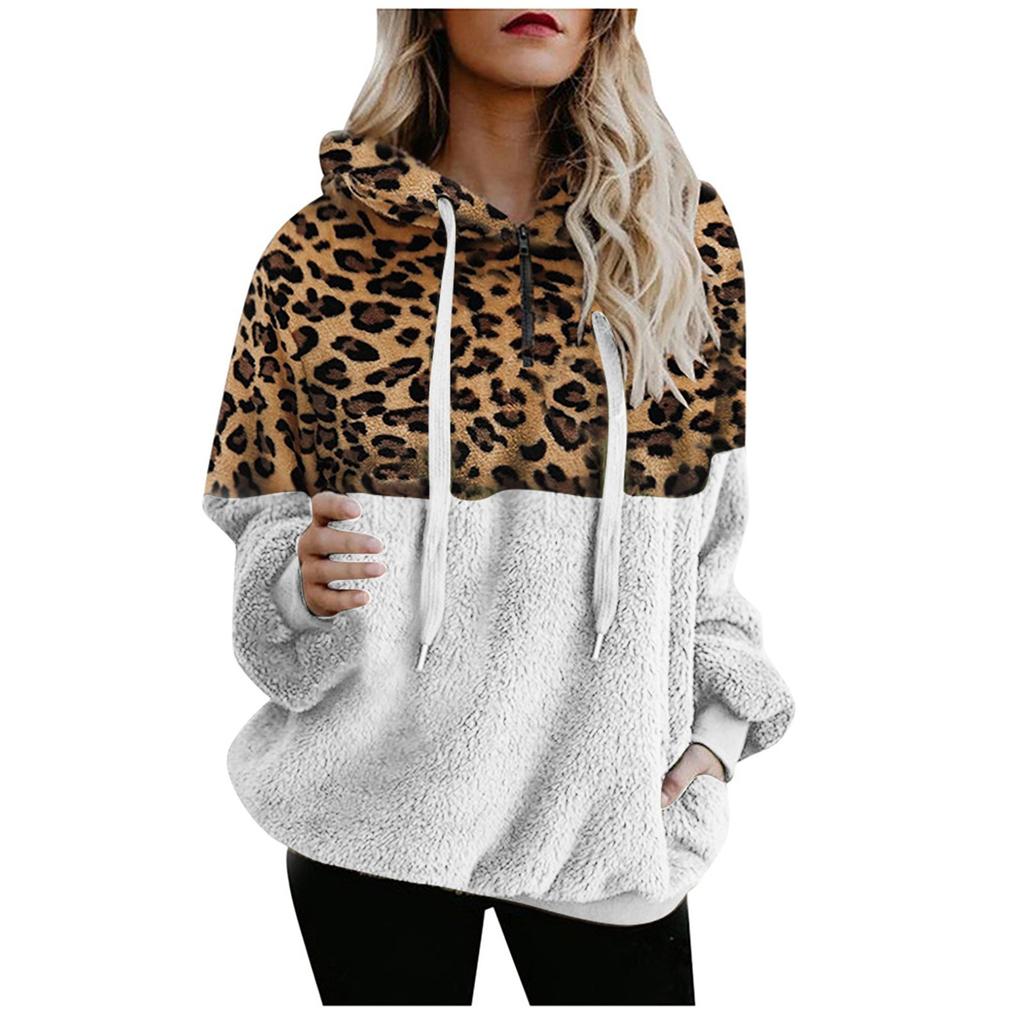 Damenmode-Pullover mit Farbblockierung und Kapuze, genäht, langen Ärmeln und Reißverschluss