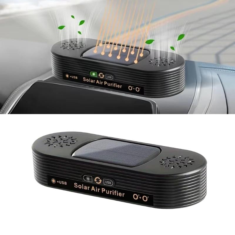 Solar Powered/USB Air Purifiers For Purifying Car Interior Air Removing Smokes Odor And Formaldehyde Quiet for Office