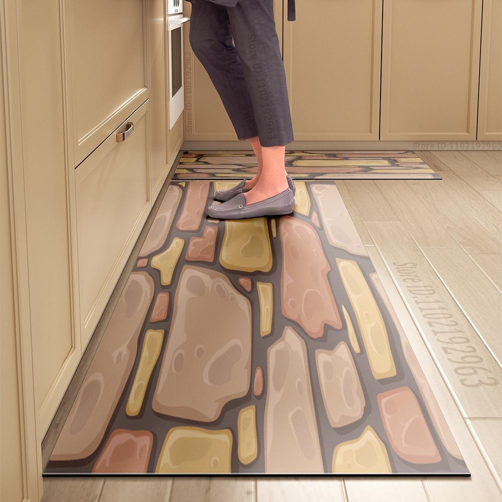 Kitchen Mat Absorbent Printed Kitchen Rugs Non-slip Area Mat Hallway Long Carpets for Living Room Bedroom Entrance Doormat Bath