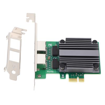 PCIe Network Card 2.5Gb Dual Port for I225‑V Chip PCIex1 RJ45 2500Mbps Ethernet Network Card for