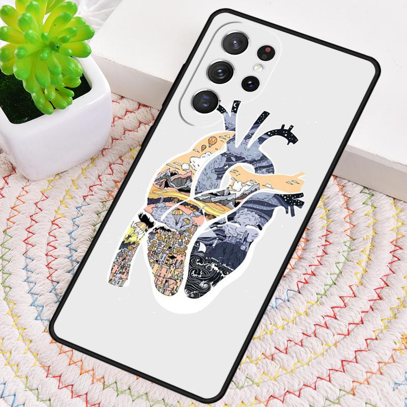 Medical Human Organs Heart Art Silicone Phone Case For Samsung Galaxy Note 10 Pro S26 S25 S24 S23 S22 S21 Plus Ultra Capa Cover