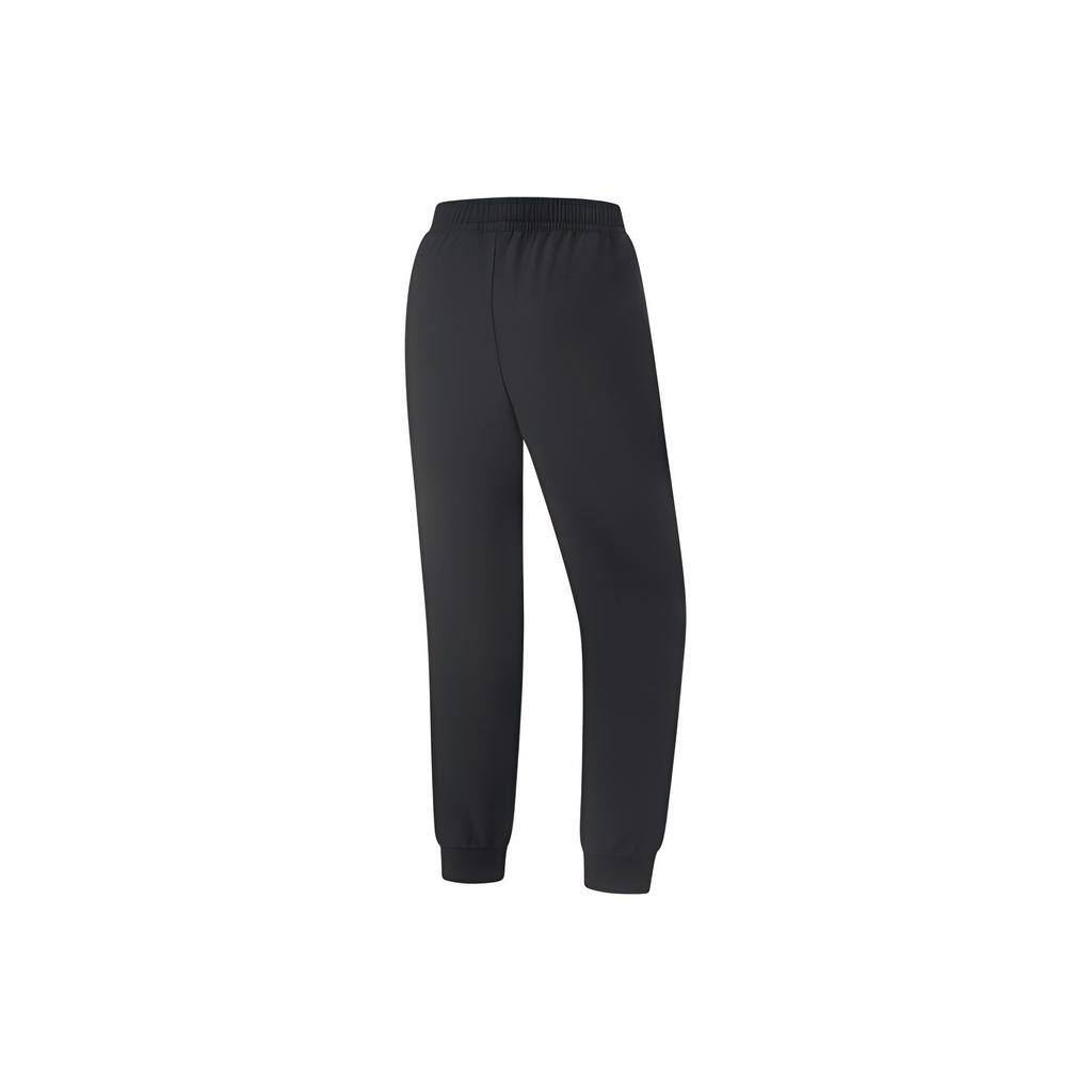 Li-Ning Solid Color Elastic Waist Knit Sports Pants Women Bottoms Black AYKT650-1