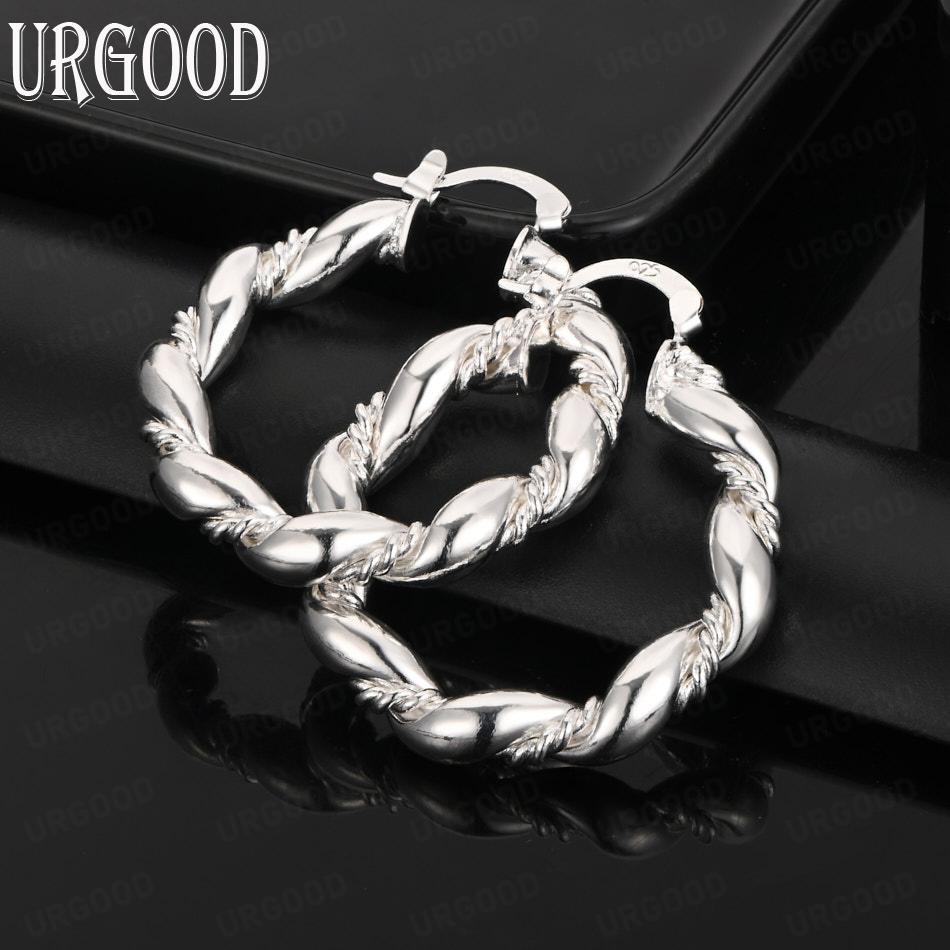 925 sterlingsølv fritert deig vridd piercing øredobber mote bryllupssmykker