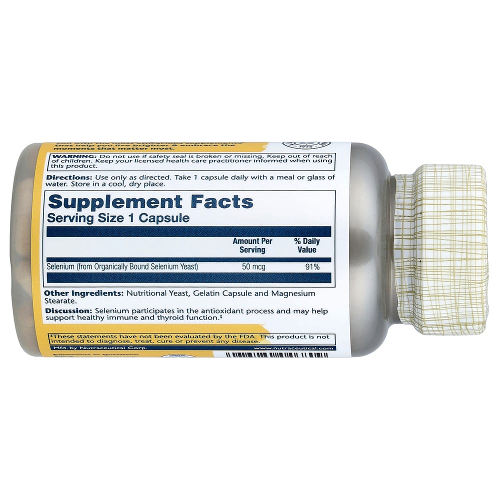 Solaray Selenium 50mcg Capsules, 100 Count