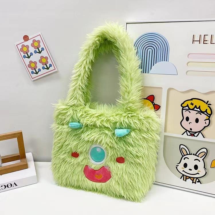 Toamnă și iarnă drăguț urât drăguț geantă de pluș femeie de mare capacitate student dopamină desene animate drăguț plus geantă de umăr maree