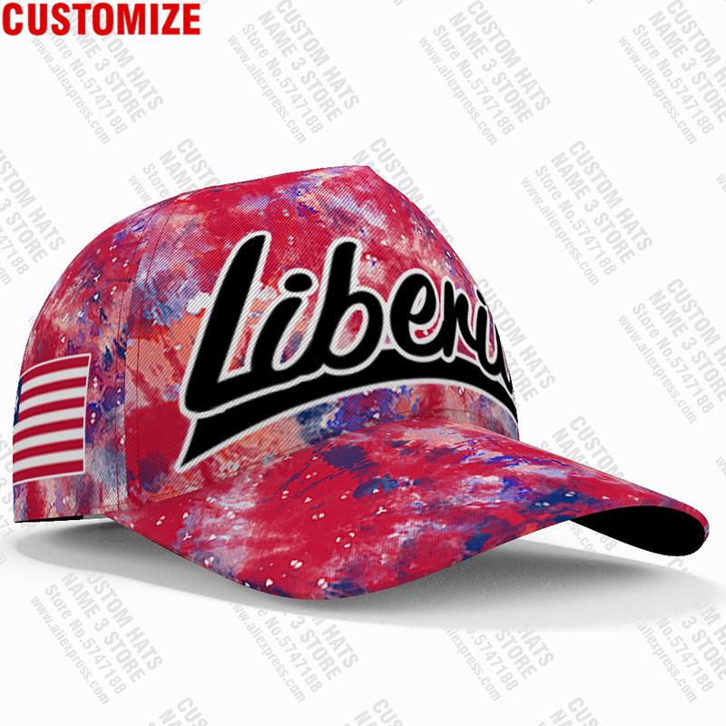 Liberia Male Youth Diy Free Custom Made Name Number Hat Nation Flag Lr Liberian Country College Print Photo Baseball Caps