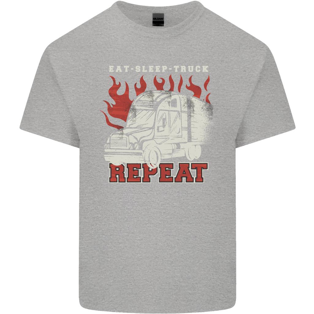 Lorry Driver Eat Sleep Truck Trucker Unisexs Light Cotton Tshirt