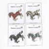 Rhinestone Running Horse Brooch Vintage Brooch Pins Gift Zodiac Animal Badge  Cultural Art