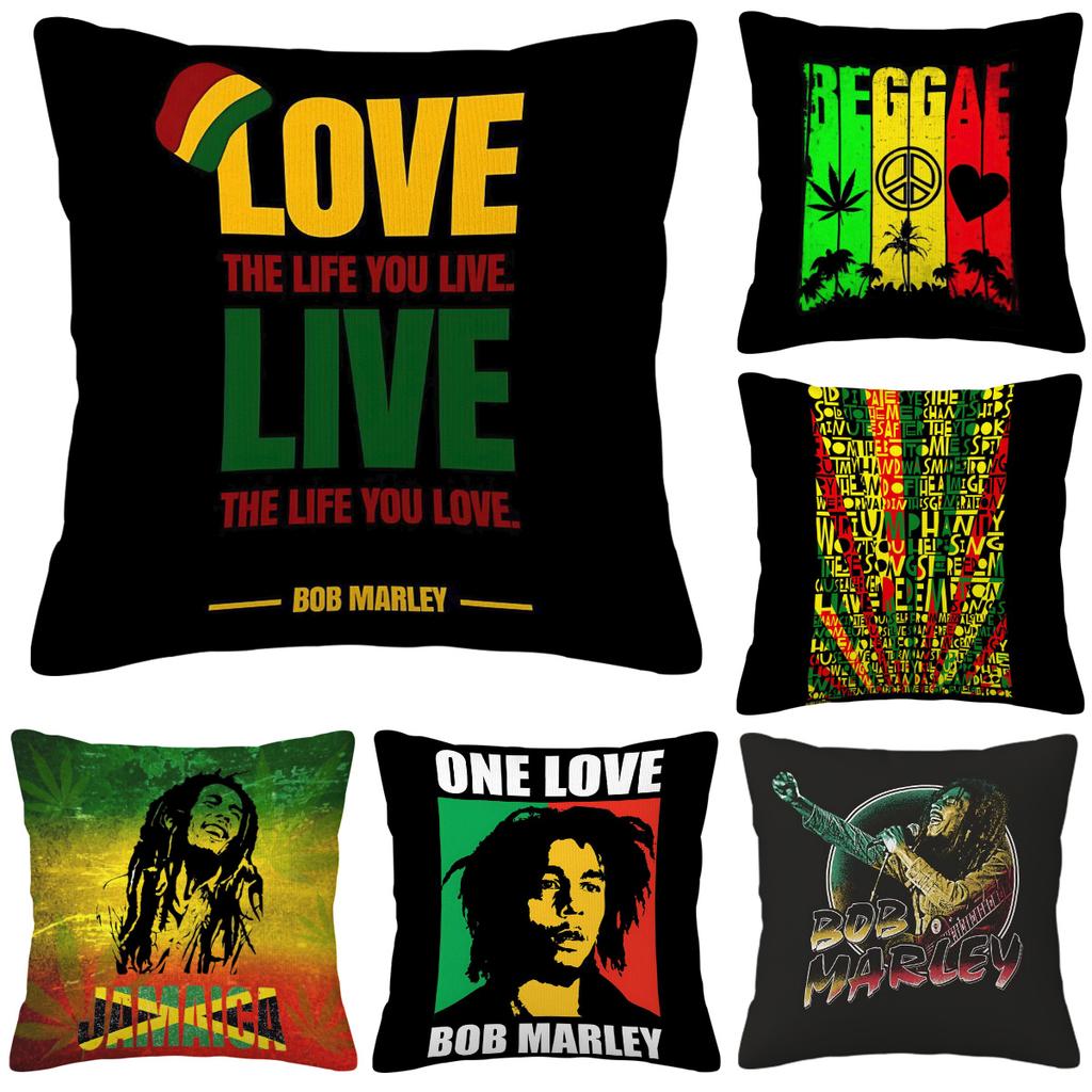 Reggae Bob Marleys Pillowcase Anime Throw Pillow Covers For Living Room Cushions Home Decorations Interior Decoration Sofa Cover