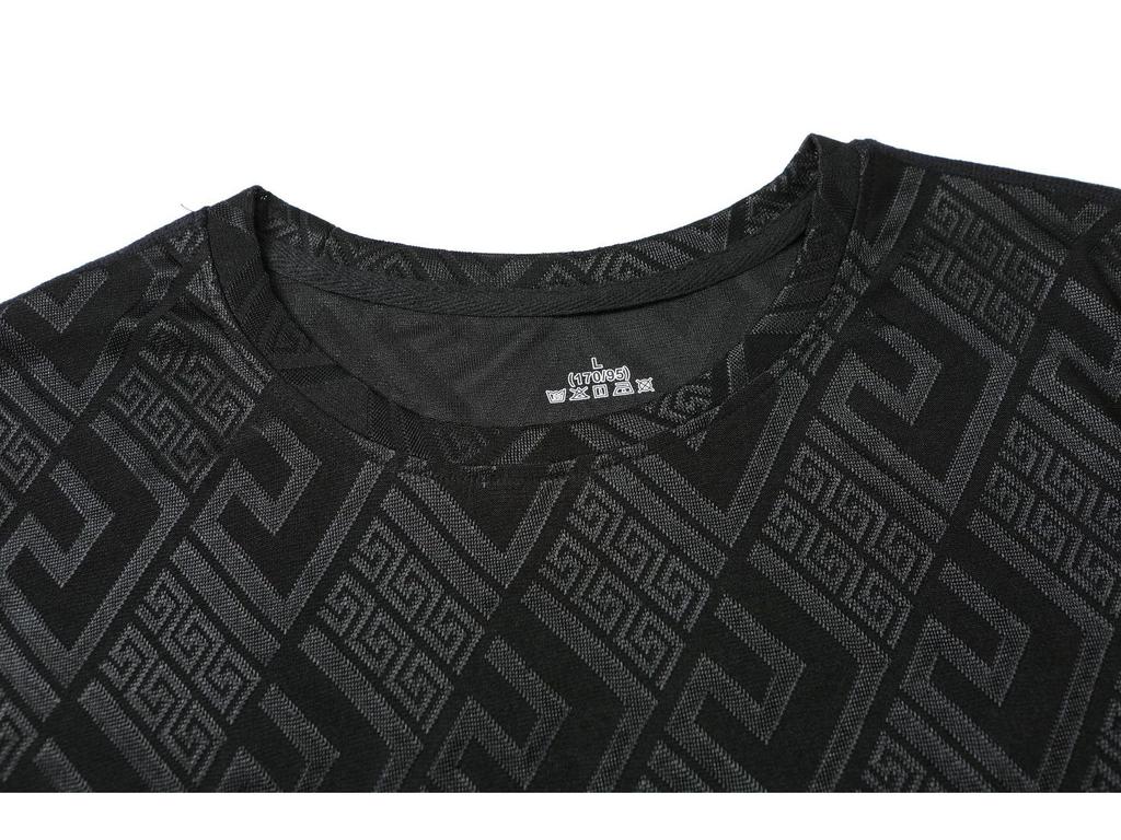 Men's Short-Sleeve Ice Silk Jacquard T-Shirt - High-End, Versatile Streetwear