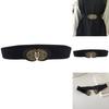 Retro Black Floral Waist Belt For Women Comfortable Elastic Styling Accessory For Outfits
