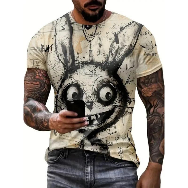 Men's 3D Printed T-Shirt Short Sleeve O-Neck Pullover Casual Top