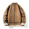 Cappotto da uomo autunno e inverno extra spesso in pelle scamosciata e pile giacca per uomo calda e alla moda giacca con cerniera con fodera spessa