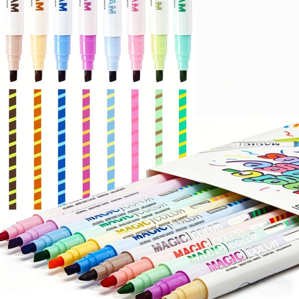 6/12Pcs Double-Ended Magic Color-Changing Marker Pens, Art Pen Set For Diy Crafts And Painting