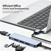 5Gbps USB3.0 Type C Hub 4 in 1 Aluminum Portable Splitter Docking Station Adapter for MacBook HP Dell Lenovo Windows Laptop