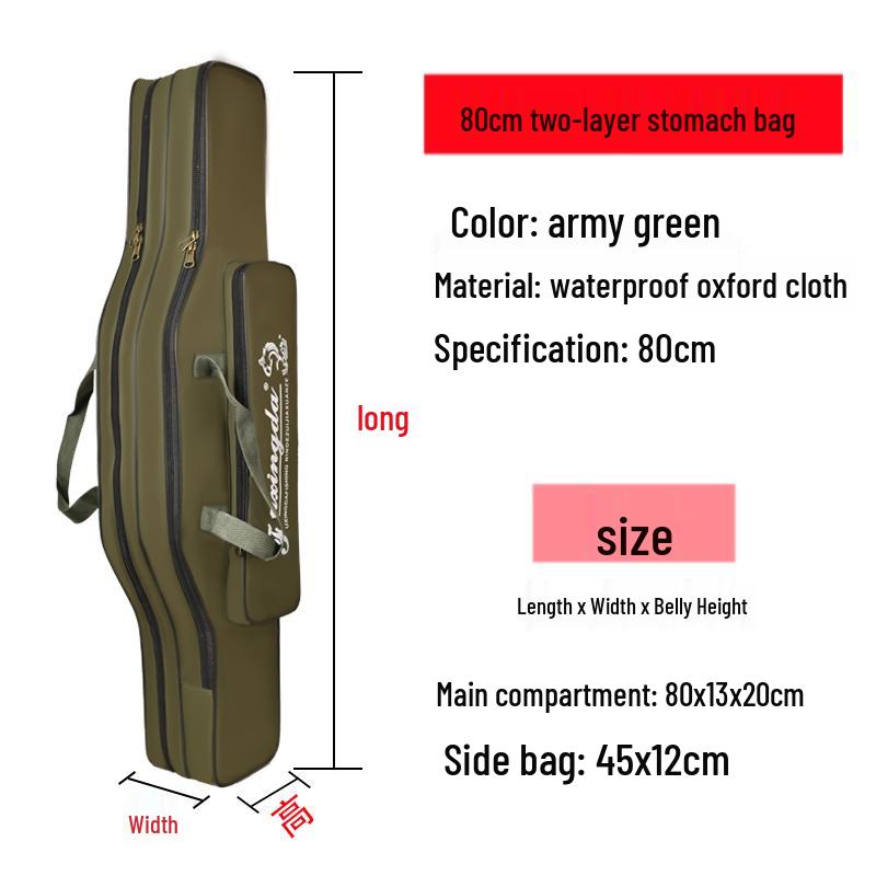 

Adjustable Two/Three-Layer Fishing Gear Bag with Oxford Cloth and Diving Fabric, 80cm-1.3m
