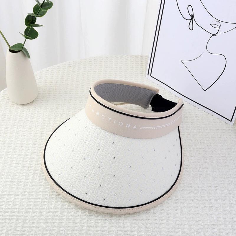 Ice silk sun protection hat summer visor hat foldable empty top hat versatile women's big eaves outdoor summer cool hat sun protection hat