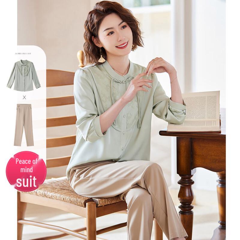 

Комплект из двух предметов в стиле новой китайской моды для женщин 3XL