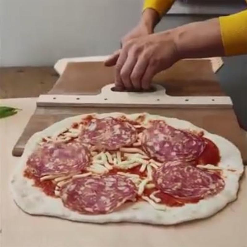 Coji glisante pentru pizza Lopata glisanta din lemn pentru pizza Coji pentru pizza portabila Spatula pentru pizza Paleta cu maner Accesorii pentru copt Instrument de bucătărie