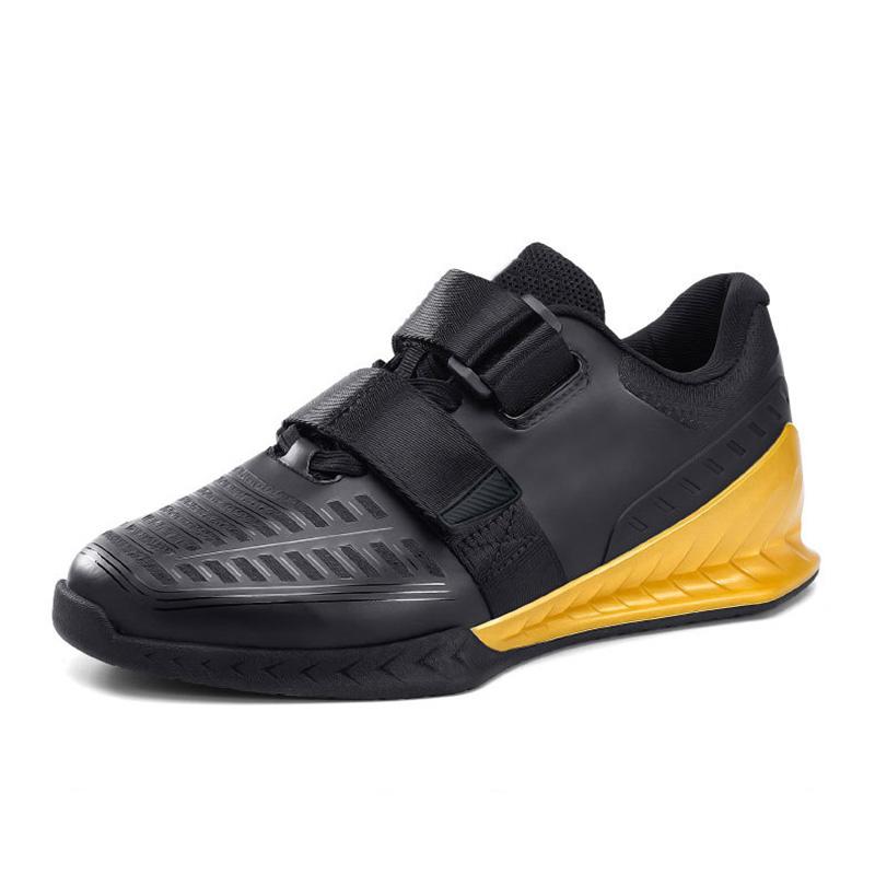 2025 Neue Schwarz Goldene Farbe Gewichtheben Stiefel Herren Damen Stabil Harte Zugschuhe Größe 39-46 Klettverschluss Fitnessstudio Kniebeugen Turnschuhe