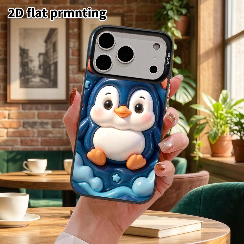 Phone case: 2D flat design, suitable for iPhone 18 17 16 15 14 13 Pro protective case, little penguin, perfect Christmas and Halloween holiday gift