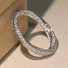 Trendy Twist Promise Rings 925 Sterling Silver Full with Cubic Zirconia Sparkling Wedding Band Accessories Hot Fashion Jewelry