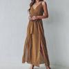 Popular Summer Latest V-neck Suspender Floral Lace-up Dress For Women Long Dress