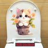 Cute Cat Bathroom Toilet Stickers Modern Decorative Home Stickers Waterproof Decal Self-adhesive