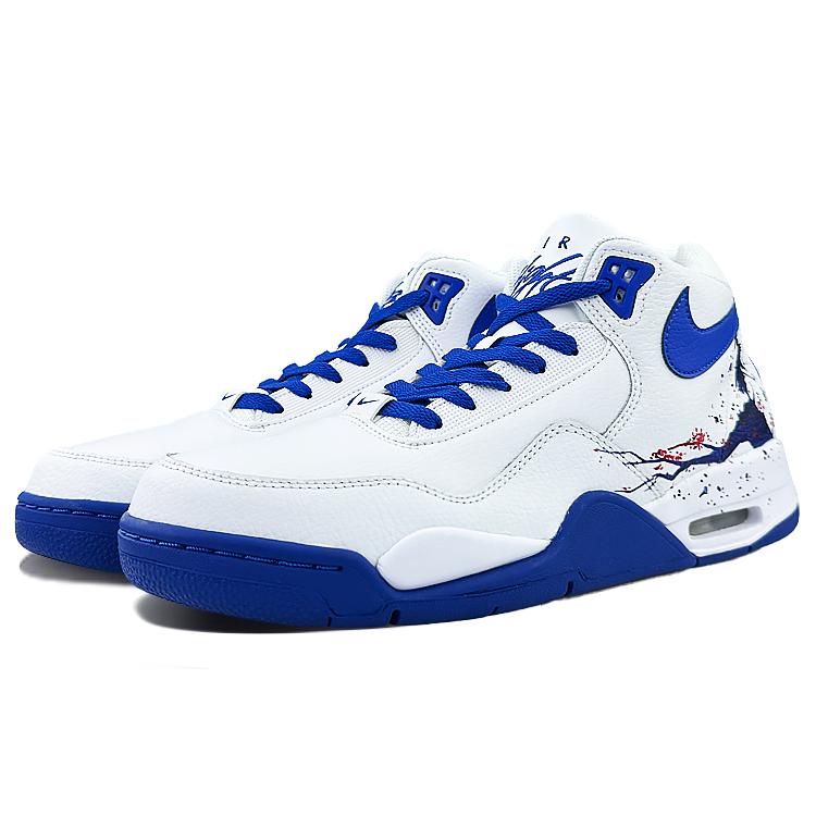 Nike Flight Legacy Mid Top Vintage Basketball Shoes Men's White Blue BQ4212-103(Team40-S-BOX)