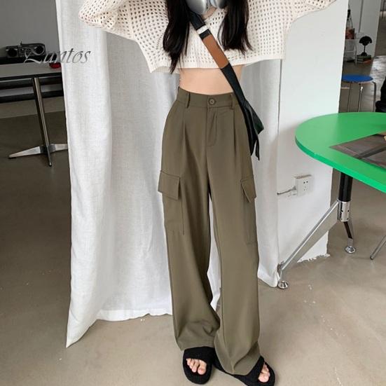 

Повседневные модные свободные женские брюки с высокой талией Женские длинные брюки с широкими штанинами Одежда для свиданий