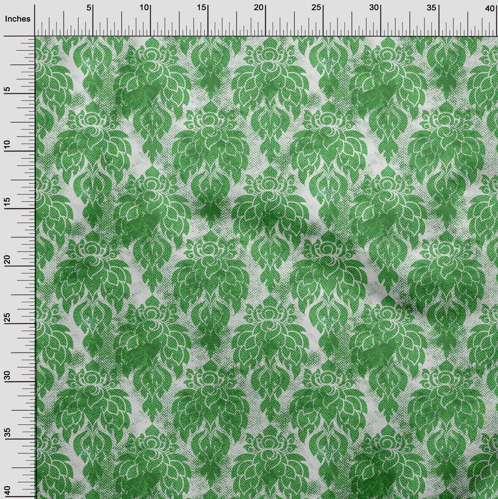 oneOone Bomull Flex Green Stoff Damask Stoff For Sying Trykt Craft Stoff By The Yard 40 tommer