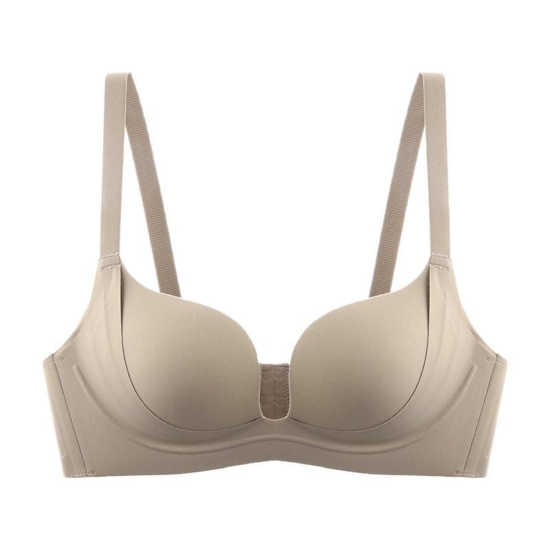 Glossy Seamless Push-Up Bra for Women - Versatile, Cross-Back, Anti-Sagging, Uplift Design for Small Chest