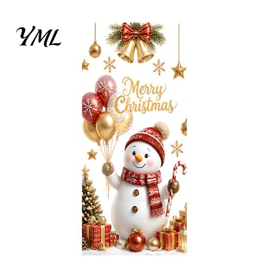 Removable Festive Wall Art Christmas Window Clings, Cute Snowman Santa Penguin Reindeer Stickers for Decals Glass, Reusable Holiday Static PVC
