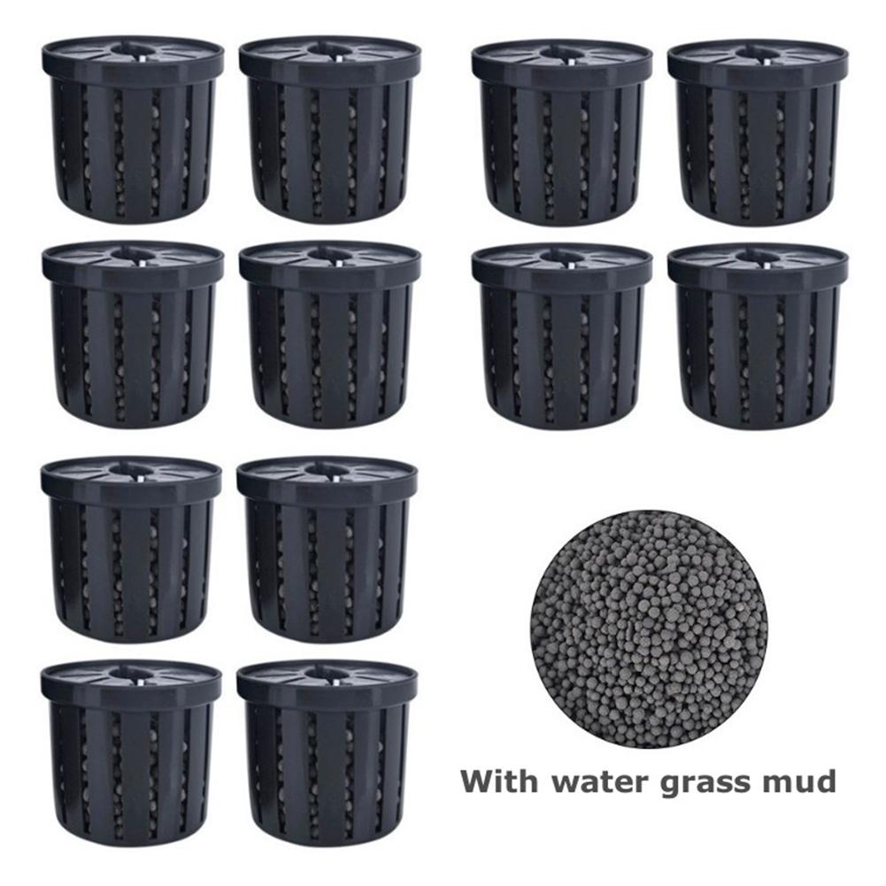 12Pcs Aquarium Plant Holder Multi-Function Porous Planting Basket Anti Floating Aquarium Plant Cup for Aquarium Decoration